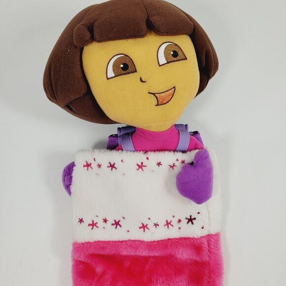 Nick Jr Dora The Explorer Christmas Stocking Pink Girls Plush 2004 22" - Picture 2 of 6